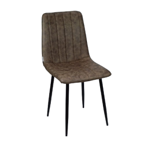 SANTSES καρέκλα μεταλλική ΜΑΥΡΗ με ύφασμα ΑΝΤΙΚΕ ΚΑΦΕ, 44x50xΗ90